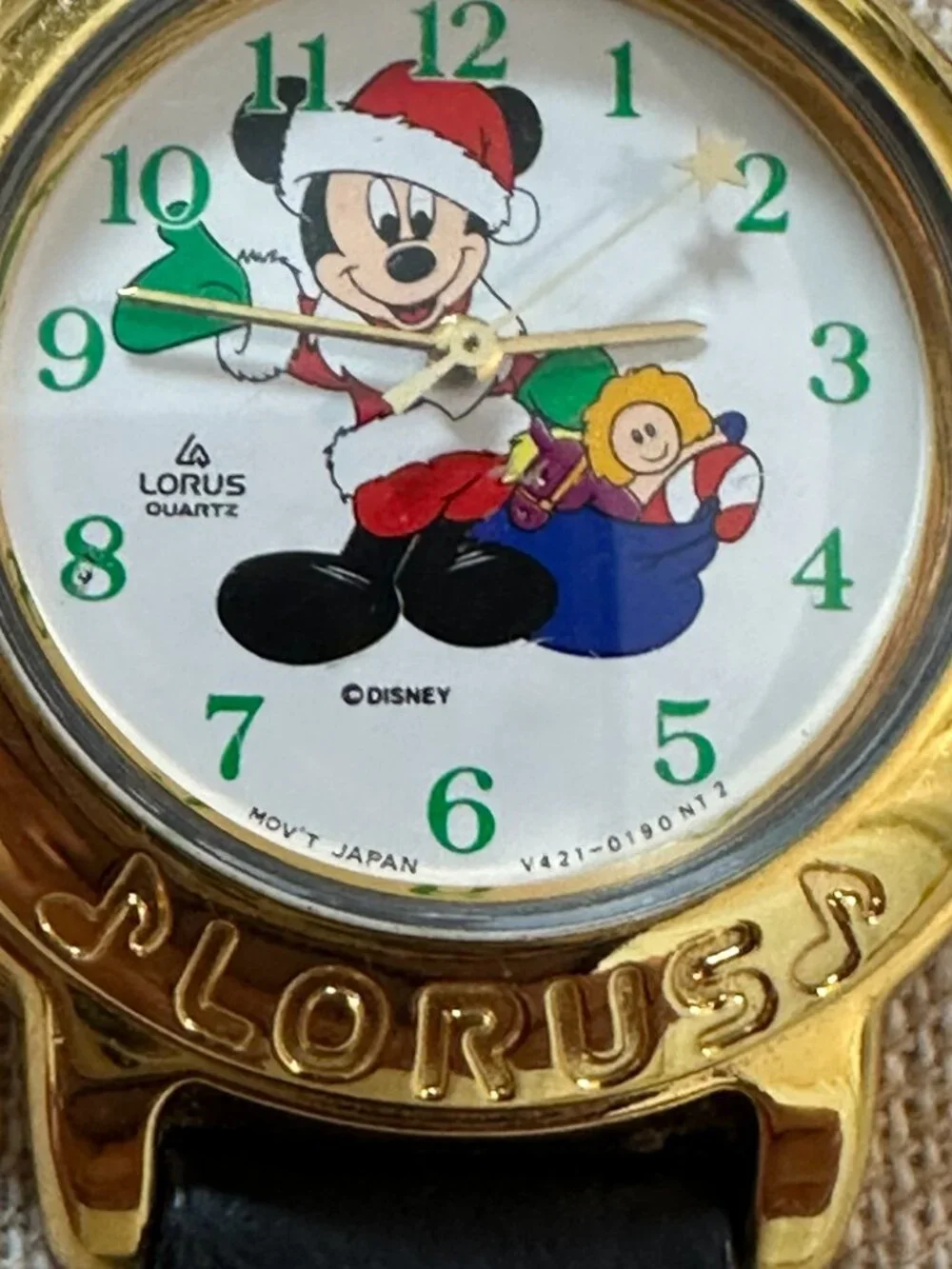1990's Original Mickey Mouse Lorus Watch by Seiko (Santa Mickey)
